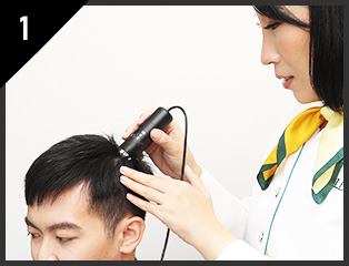Interview and examination on current condition of your hair.