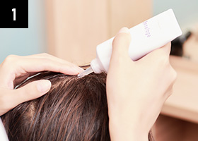 Apply the original scalp care agent that promotes growth.
